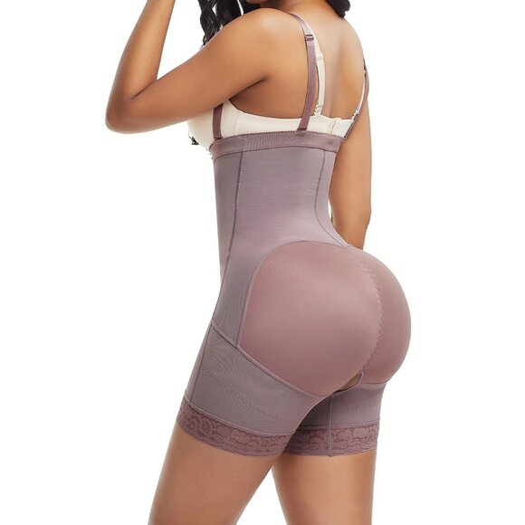 Mid-Thigh Post-Surgical Body Shaper Detachable Straps Open Crotch Buttock Lifter - Picture 2 of 9